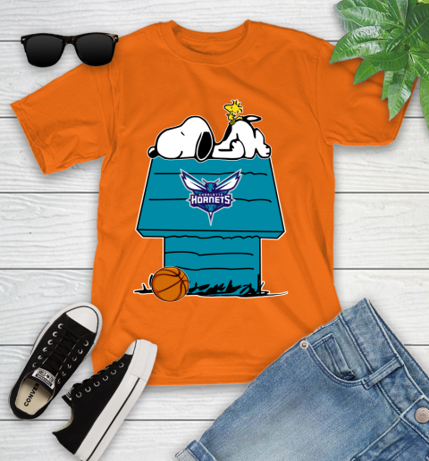 Charlotte Hornets NBA Basketball Snoopy Woodstock The Peanuts Movie Youth T-Shirt 7