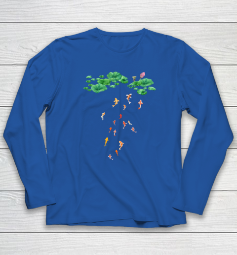 Watercolor Japanese Koi Fish Goldfish Lily Pad Lotus Leaf Shirt Long Sleeve T-Shirt - Image 6