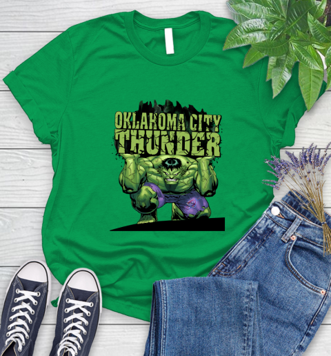 Oklahoma City Thunder NBA Basketball Incredible Hulk Marvel Avengers Sports Women's T-Shirt 6