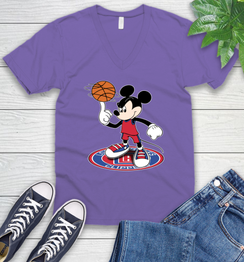 NBA Basketball LA Clippers Cheerful Mickey Disney Shirt V-Neck T-Shirt 9