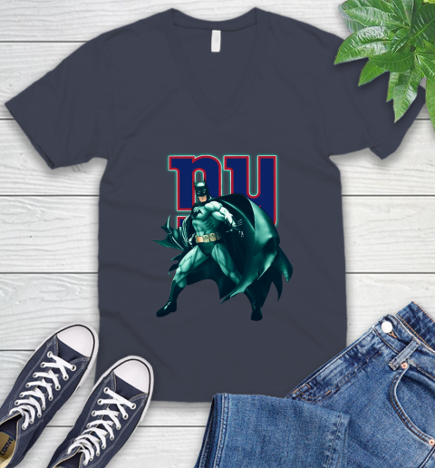 NFL Batman Football Sports New York Giants V-Neck T-Shirt 9