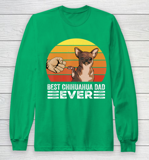 Father gift shirt Retro Vintage Best Chihuahua Dad Ever Dog Lover Gift T Shirt Long Sleeve T-Shirt 4