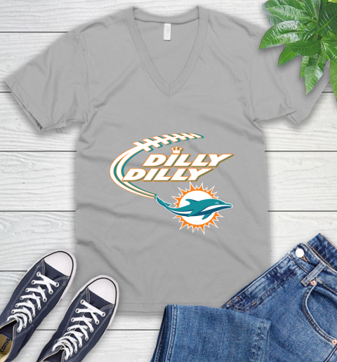 NFL Miami Dolphins Dilly Dilly Football Sports V-Neck T-Shirt 4