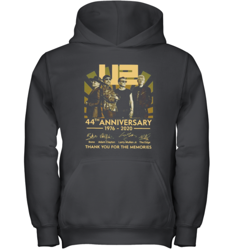 U2 44Th Anniversary 1976 2020 Thank You For The Memories Signatures Youth Hoodie