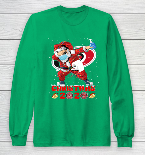 Carolina Hurricanes Funny Santa Claus Dabbing Christmas 2020 NHL Long Sleeve T-Shirt 4