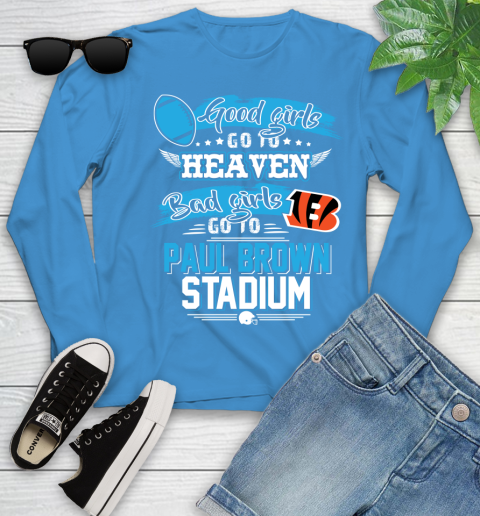 Cincinnati Bengals NFL Bad Girls Go To Paul Brown Stadium Shirt Youth Long Sleeve 8
