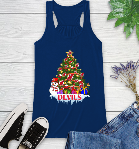 New Jersey Devils Merry Christmas NHL Hockey Sports Racerback Tank 9