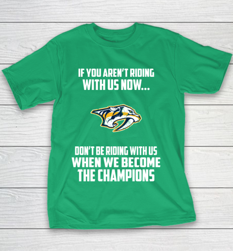 NHL Nashville Predators Hockey We Become The Champions Youth T-Shirt 3