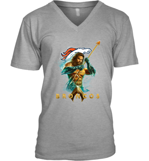 NFL Denver Broncos Aquaman DC Football Sports JGsZz7Mx59r v neck unisex 8 95 151514 front sport grey