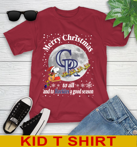 Colorado Rockies Merry Christmas To All And To Rockies A Good Season MLB Baseball Sports Youth T-Shirt 12