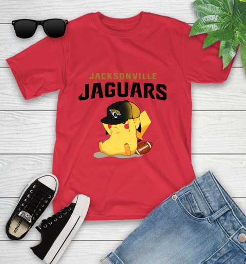NFL Pikachu Football Sports Jacksonville Jaguars Youth T-Shirt 10