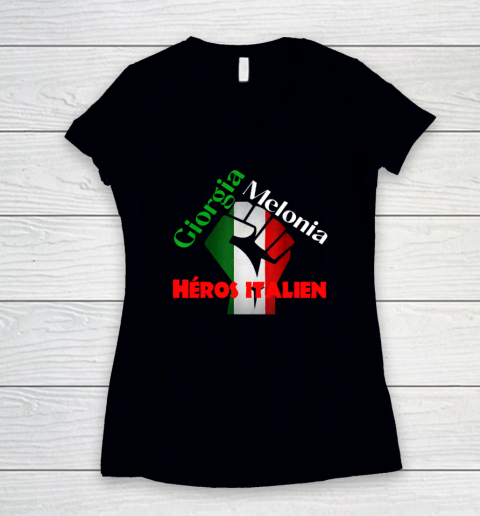 Georgia Meloni Italian Hero Women's V-Neck T-Shirt