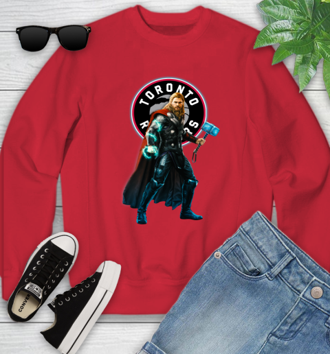 NBA Thor Avengers Endgame Basketball Toronto Raptors Youth Sweatshirt 9