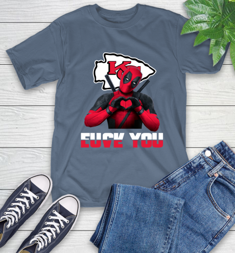 NHL Kansas City Chiefs Deadpool Love You Fuck You Football Sports T-Shirt 8