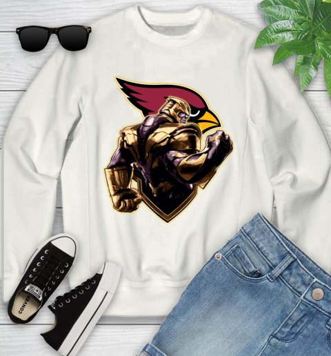 NFL Thanos Avengers Endgame Football Sports Arizona Cardinals Youth Sweatshirt