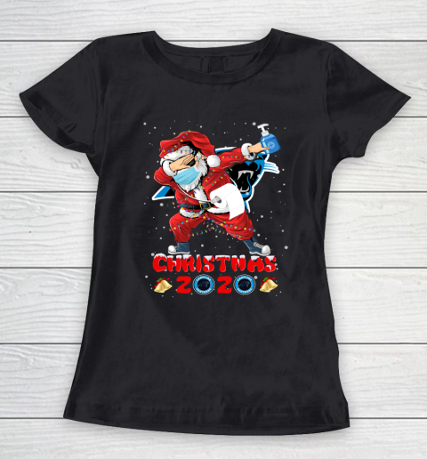 Carolina Panthers Funny Santa Claus Dabbing Christmas 2020 NFL Women's T-Shirt