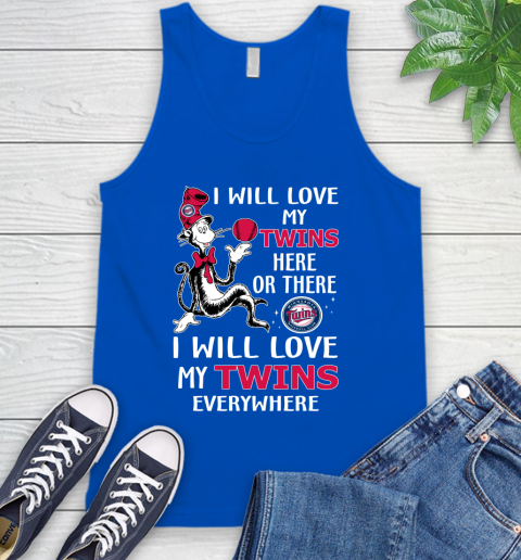 MLB Baseball Minnesota Twins I Will Love My Twins Everywhere Dr Seuss Shirt Tank Top 4