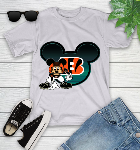 NFL Cincinnati Bengals Mickey Mouse Disney Football T Shirt Youth T-Shirt 4