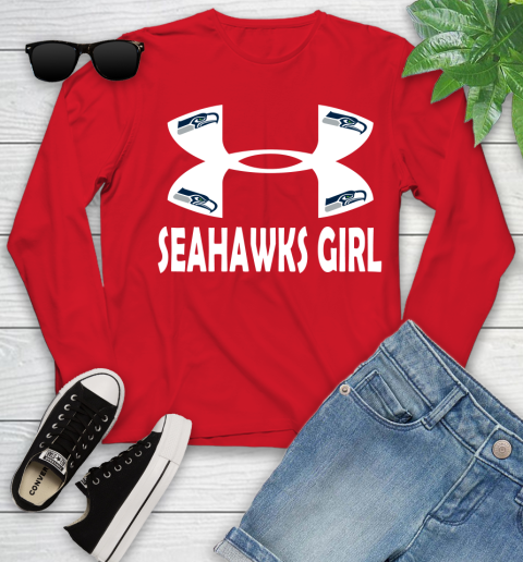 NFL Seattle Seahawks Girl Under Armour Football Sports Youth Long Sleeve 11