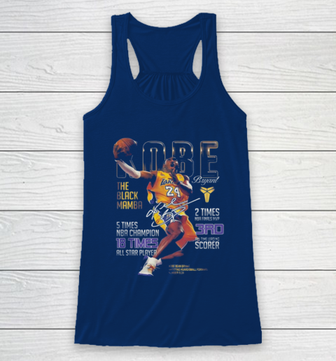 Kobe Bryant The Black Mamba 5 Times NBA Champions Signatures Racerback Tank 6