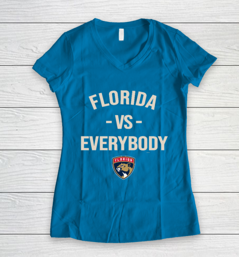 Florida Panthers Vs Everybody Women's V-Neck T-Shirt 5