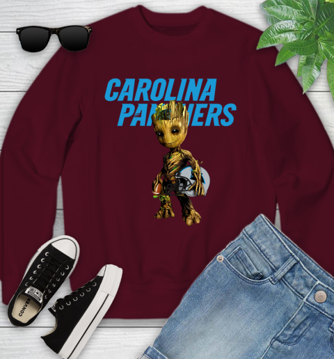 Carolina Panthers NFL Football Groot Marvel Guardians Of The Galaxy Youth Sweatshirt 5