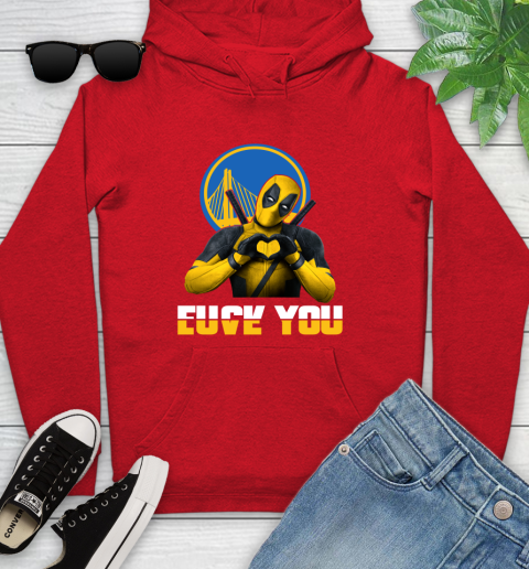 NBA Golden State Warriors Deadpool Love You Fuck You Basketball Sports Youth Hoodie 12