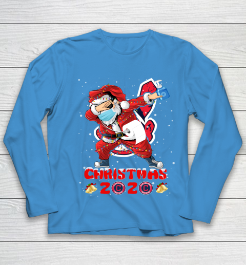 Cleveland Indians Funny Santa Claus Dabbing Christmas 2020 MLB Youth Long Sleeve 5