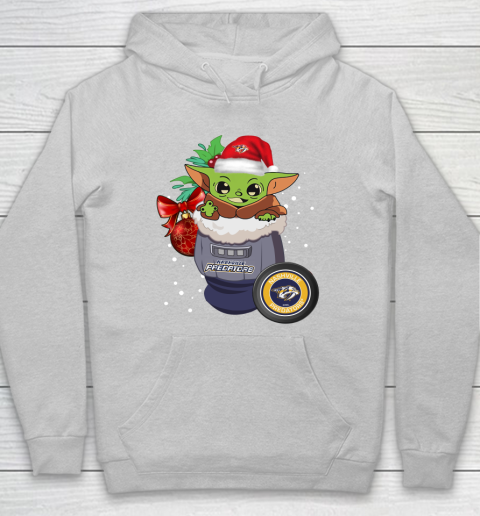 Nashville Predators Christmas Baby Yoda Star Wars Funny Happy NHL Hoodie 6