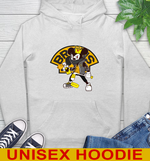 Boston Bruins NHL Hockey Mickey Peace Sign Sports Hoodie