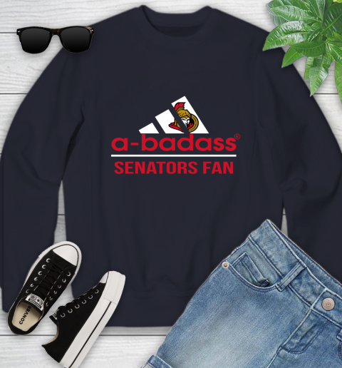 NHL A Badass Ottawa Senators Fan Adidas Hockey Sports Youth Sweatshirt 2