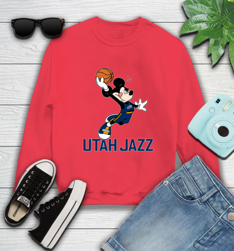 NBA Basketball Utah Jazz Cheerful Mickey Mouse Shirt Sweatshirt 10