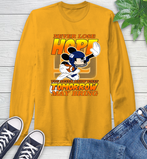 New York Giants NFL Football Mickey Disney Never Lose Hope Long Sleeve T-Shirt 2