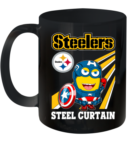 NFL Football Pittsburgh Steelers Captain America Marvel Avengers Minion Shirt Ceramic Mug 11oz
