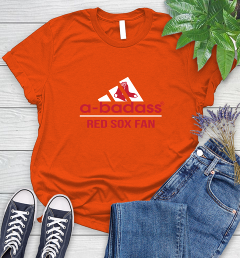 MLB A Badass Boston Red Sox Fan Adidas Baseball Sports Women's T-Shirt 3