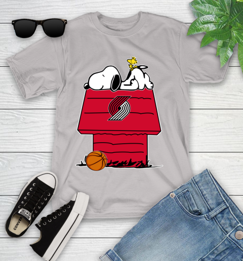 Portland Trail Blazers NBA Basketball Snoopy Woodstock The Peanuts Movie Youth T-Shirt 12