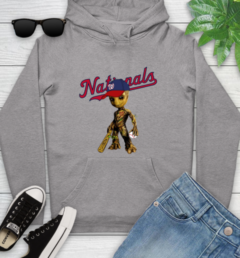 MLB Washington Nationals Groot Guardians Of The Galaxy Baseball Youth Hoodie 6