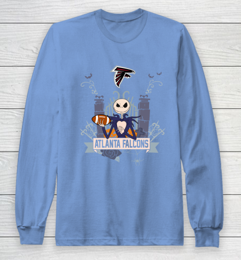 NFL Atlanta Falcons Football Jack Skellington Halloween Long Sleeve T-Shirt 8