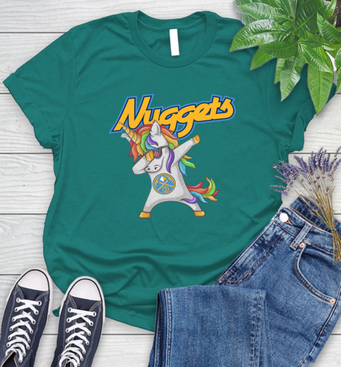 Denver Nuggets NBA Basketball Funny Unicorn Dabbing Sports Women's T-Shirt 12