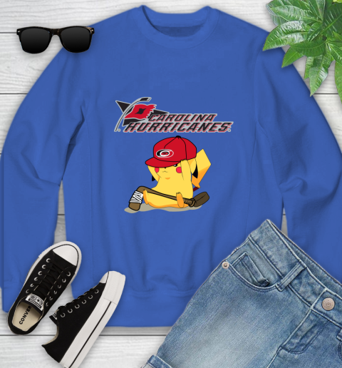 NHL Pikachu Hockey Sports Carolina Hurricanes Youth Sweatshirt 8