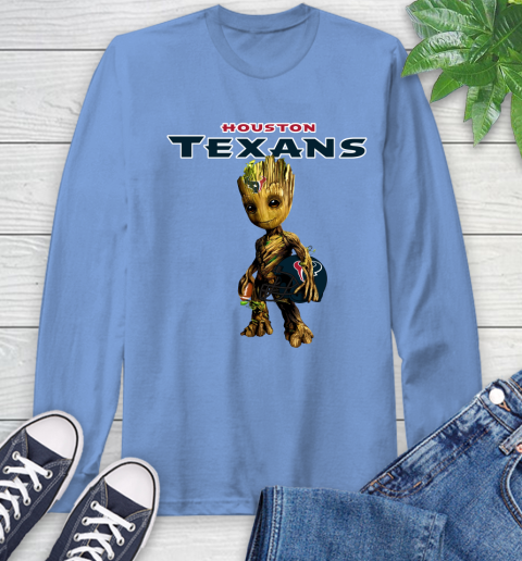 Houston Texans NFL Football Groot Marvel Guardians Of The Galaxy Long Sleeve T-Shirt 11
