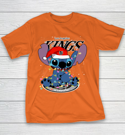 Los Angeles Kings NHL Hockey noel stitch Christmas Youth T-Shirt 3