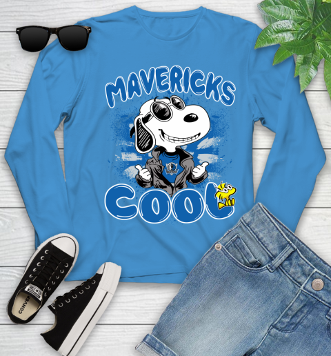 NBA Basketball Dallas Mavericks Cool Snoopy Shirt Youth Long Sleeve 7