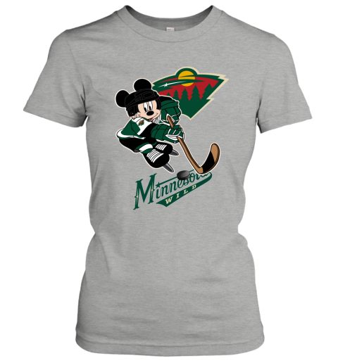 NHL Minnesota Wild Mickey Mouse Disney Hockey T Shirt tWZ76Q88Xvj ladies t shirt 20 95 151514 front ash