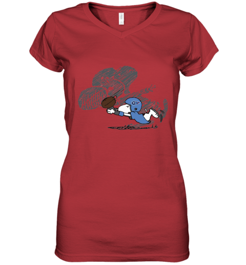 Tennessee Titans Snoopy Plays The Football Game Women's V-Neck T-Shirt