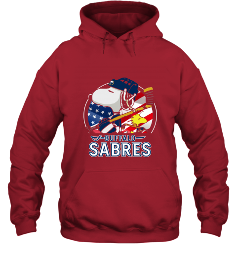 1uvx buffalo sabres ice hockey snoopy and woodstock nhl hoodie 23 front red