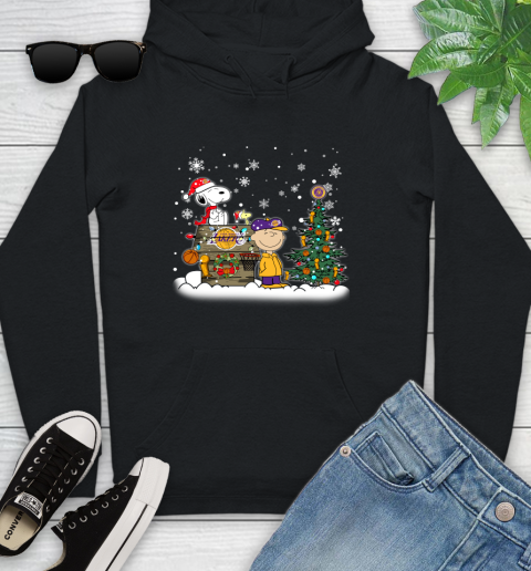 Los Angeles Lakers NBA Basketball Christmas The Peanuts Movie Snoopy Championship Youth Hoodie