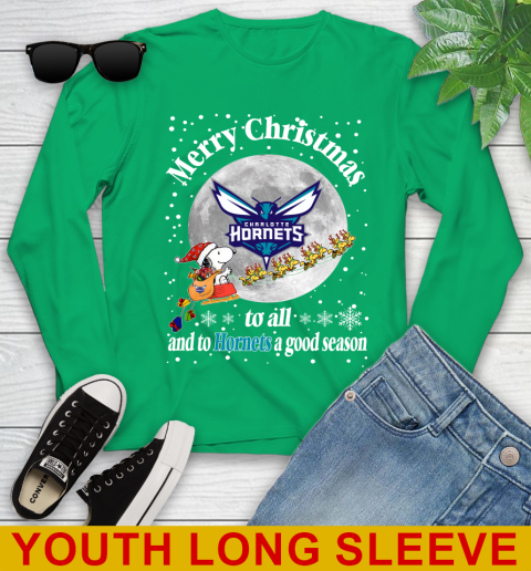 Charlotte Hornets Merry Christmas To All And To Hornets A Good Season NBA Basketball Sports Youth Long Sleeve 7