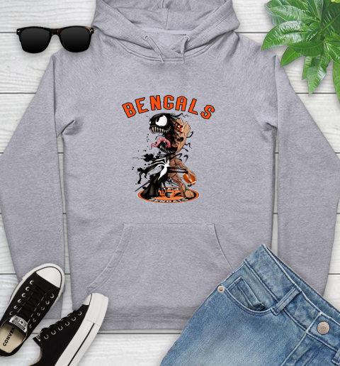 NFL Cincinnati Bengals Football Venom Groot Guardians Of The Galaxy Youth Hoodie 6