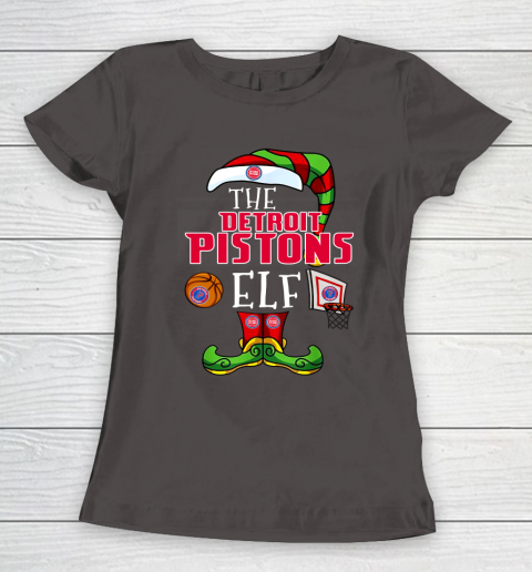 Detroit Pistons Christmas ELF Funny NBA Women's T-Shirt 7
